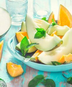 Alternative view of 50 Piel de Sapo Melon Seeds - Santa Claus Melon - Green Yellow Cucumis Melo - Sweet White Flesh