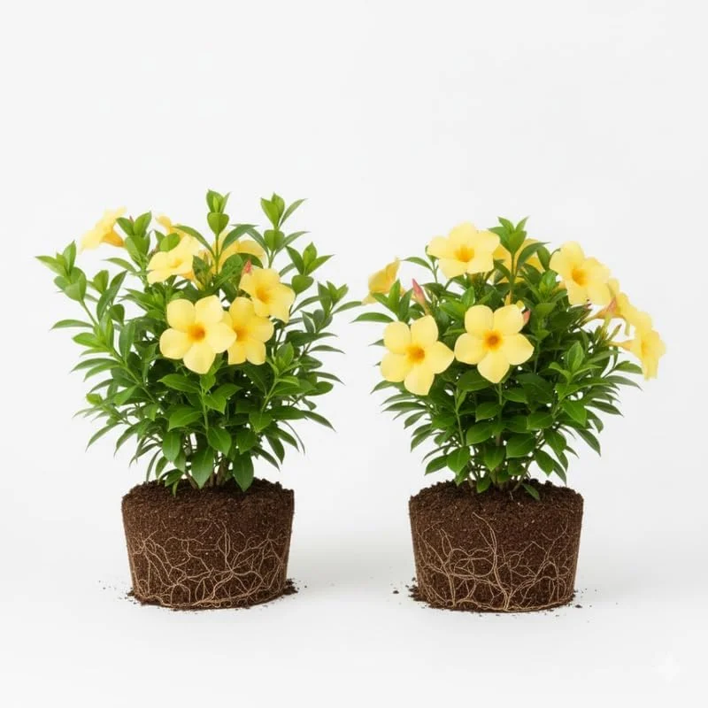 2 Yellow Mandevilla Live Plants – Flowering Vine for Garden & Patio - Image 1