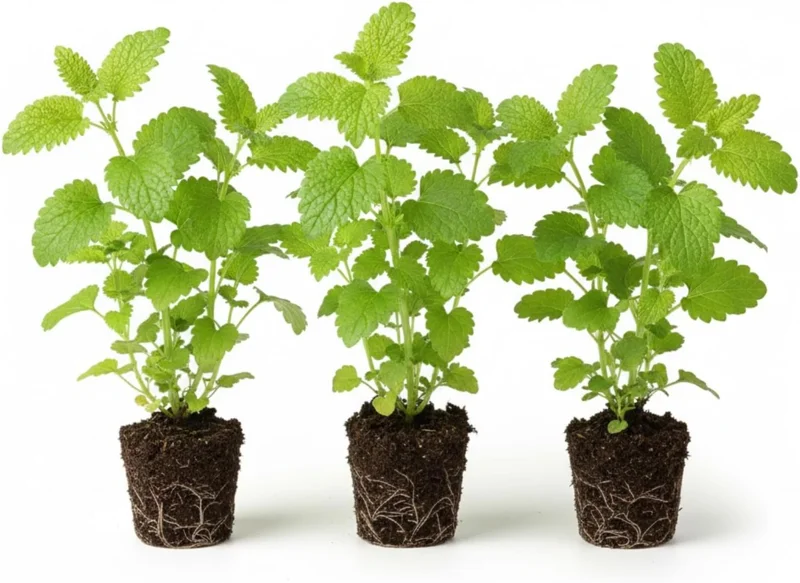 3 Lemon Balm Live Plants, 3-6" Tall, Fragrant Herb for Garden, Outdoor - Image 1