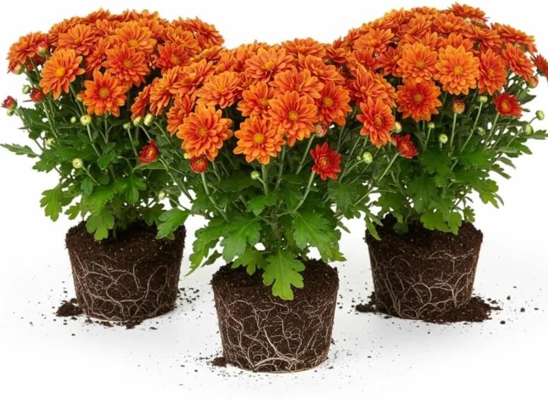 3 Mixed Chrysanthemum Plants Live – Hardy Mums, 5-7 Inch Tall, Perennial Outdoor Flowers - Image 3
