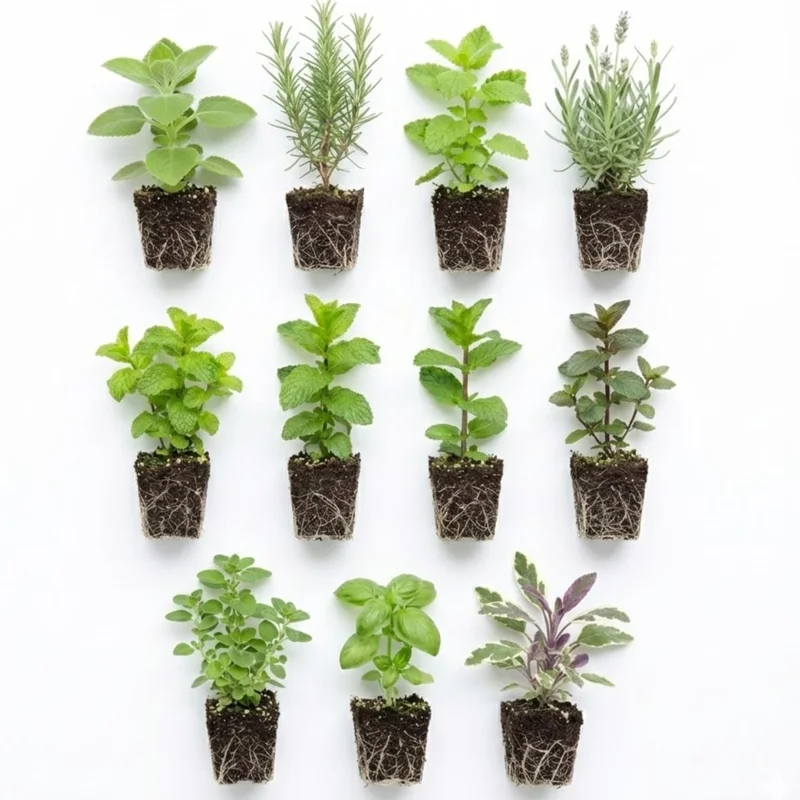 5 Assorted Herb Live Plants, 4-8" Tall Starter Mix, Indoor/Outdoor - Image 1