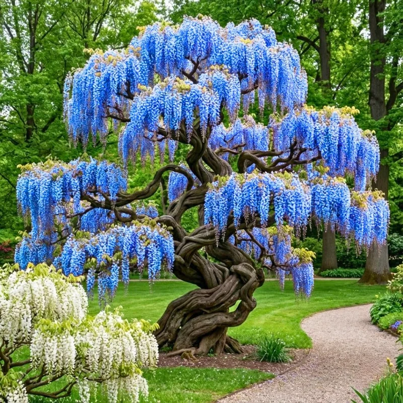 Blue Wisteria Tree Live Plant, 1 Year Old Seedling, 6-13" Tall, Outdoor - Image 2