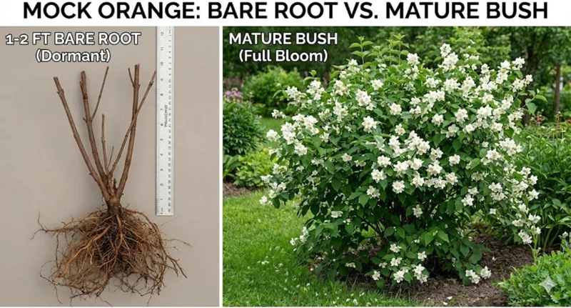 Mock Orange Live Plants - 2 Bare Roots, Fragrant White Flowering Shrub, 1-2 ft Tall, Outdoor - Image 3