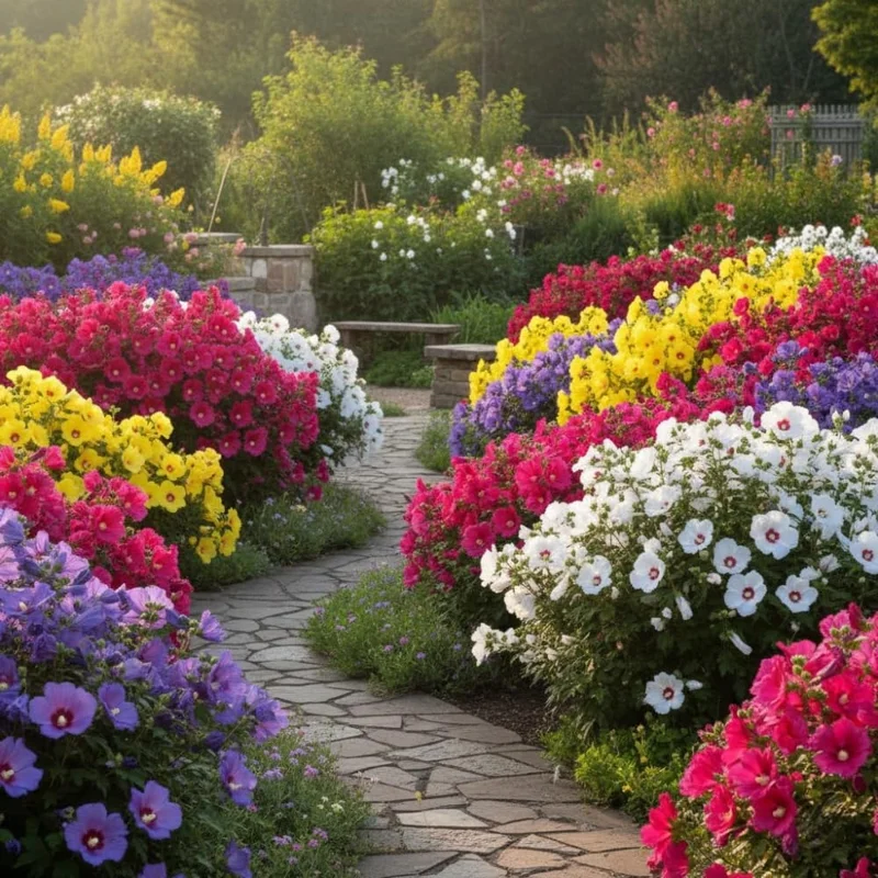 Set of 5 Rose of Sharon Bareroots - Hardy Flowering Shrubs, 1-2 Ft Tall, Multicolor - Image 4