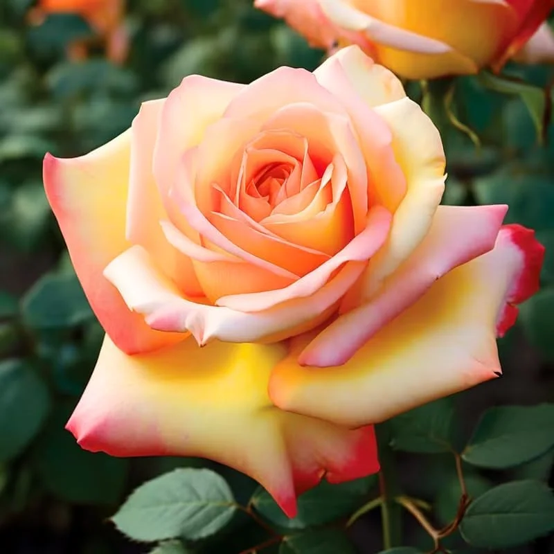 Sunset Rose Bush Live Plant – Heirloom Fragrant Rose – 7-10 Inch Tall Starter Plant - Image 1