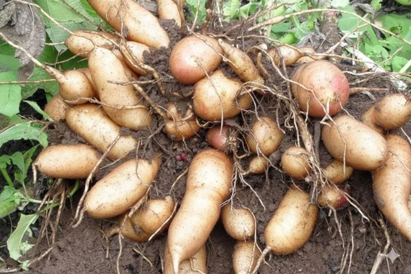 Yacon Live Plant Root - Peruvian Ground Apple Smallanthus sonchifolius edible tuber - Image 1
