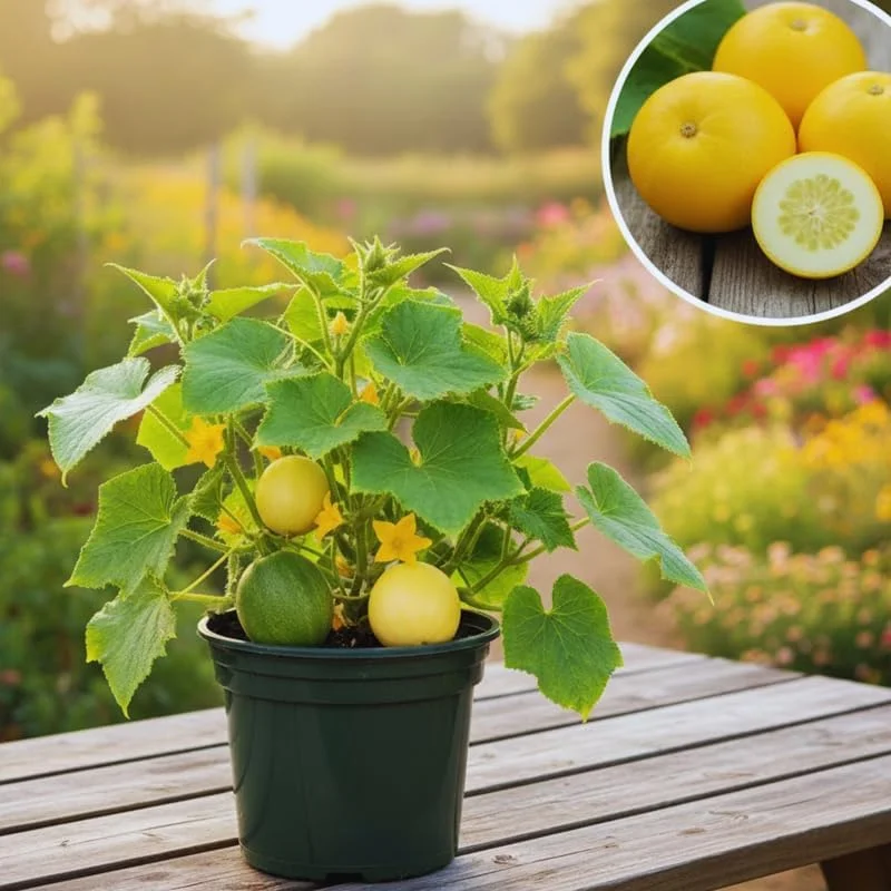 2 Lemon Cucumber Live Plants for Planting, 4-7 Inches Tall Vegetable Plant, Outdoor - Image 2