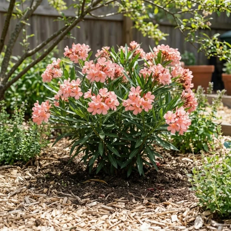 Dwarf Salmon Oleander Live Plant - 5-7" Tall Flowering Shrub, Outdoor Easy Care - Image 3