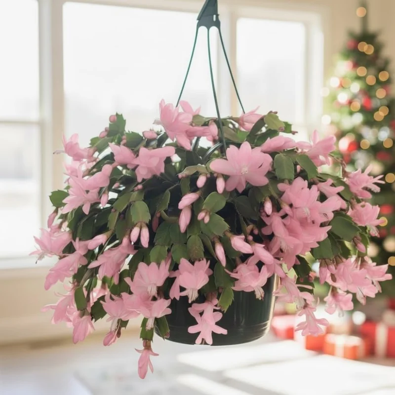 Holiday Cactus Live Plant, 4" Pot, Easy Care Blooming Houseplant Indoor/Outdoor - Image 1
