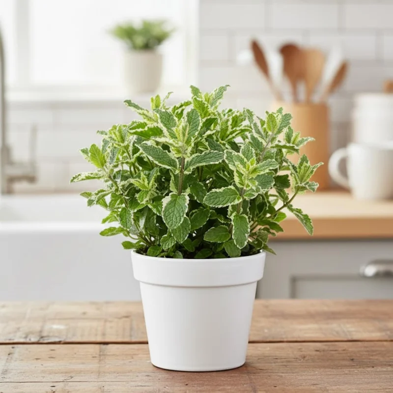 Pineapple Mint Live Plant 4-6" Tall in 4" Pot - Variegated Perennial Herb for Indoor/Outdoor - Image 1