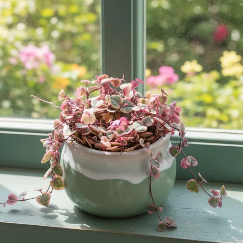 Variegated String of Hearts Live Plant, Ceropegia Woodii, 4 Inch Pot, Indoor Succulent - Image 2