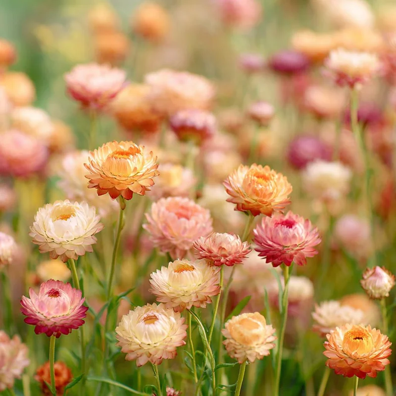 Apricot Peach Mix Organic Strawflower Seeds - 25 Seeds for Gardens & Bouquets - Image 2