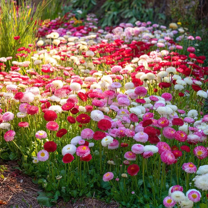 Bellis English Daisy Seeds - 200 Count - Pink, White & Red Flower Mix - Cottage Garden Blooms - Image 2