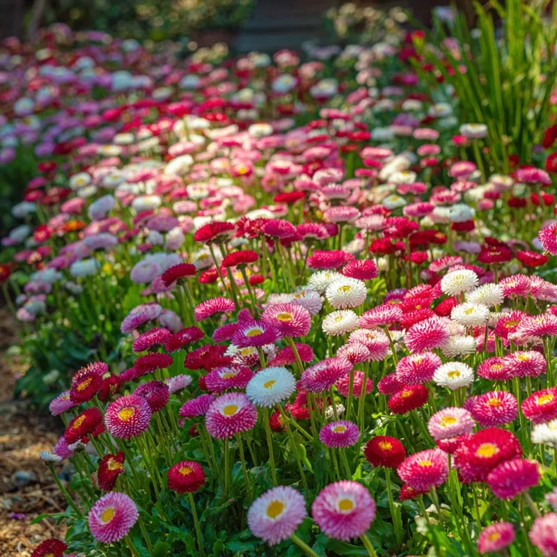 Bellis English Daisy Seeds - 200 Count - Pink, White & Red Flower Mix - Cottage Garden Blooms - Image 3