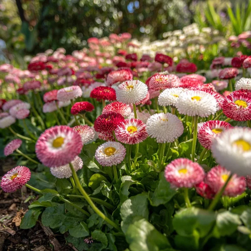 Bellis English Daisy Seeds - 200 Count - Pink, White & Red Flower Mix - Cottage Garden Blooms - Image 4