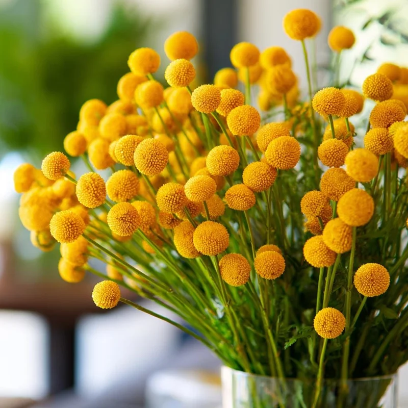 Billy Button Seeds - Craspedia Globosa - 50 Unique Yellow Ball-Shaped Flower Seeds - Image 1