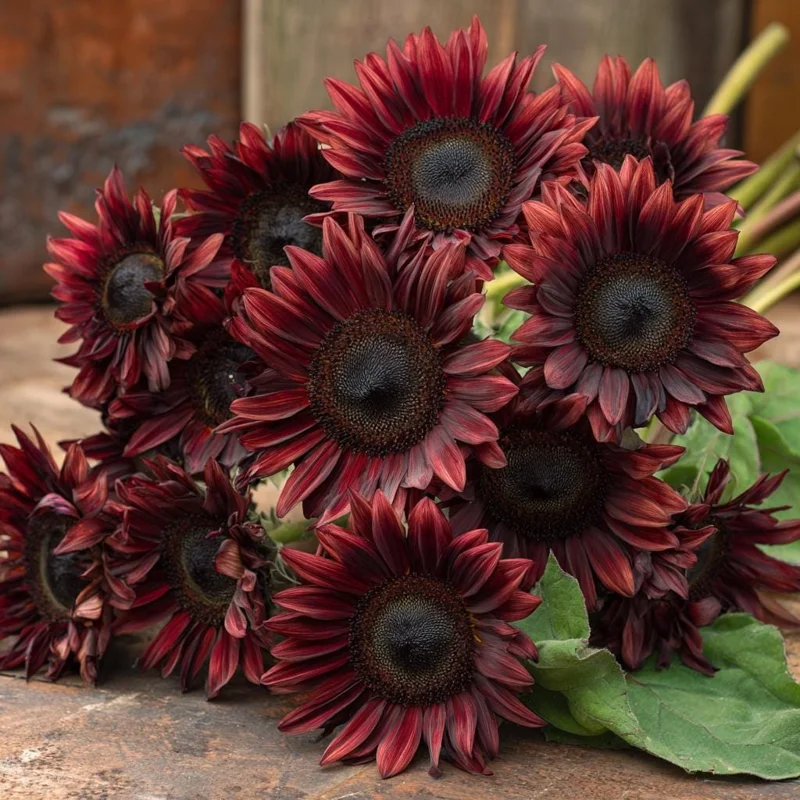 Chocolate Cherry Sunflower Seeds - 25 Seeds, Deep Burgundy Blooms, Pollinator Magnet - Image 3