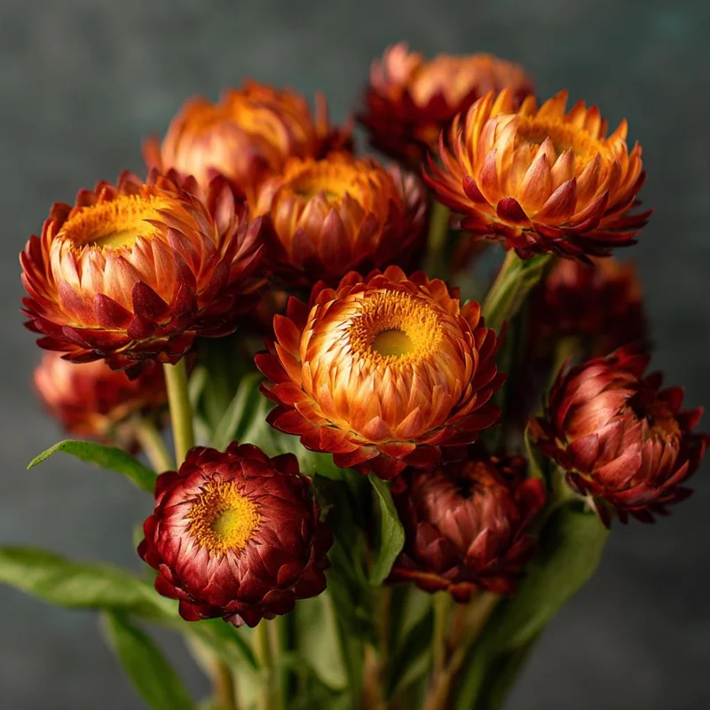 Copper Red Strawflower Seeds - 50 Seeds - Warm Orange-Red Everlasting Blooms - Image 2