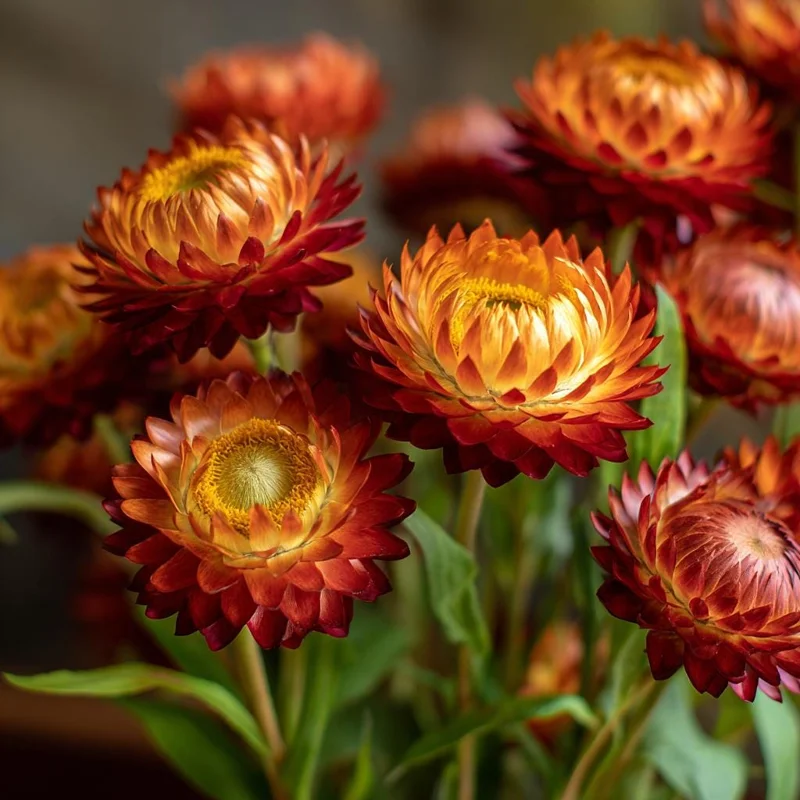 Copper Red Strawflower Seeds - 50 Seeds - Warm Orange-Red Everlasting Blooms - Image 1