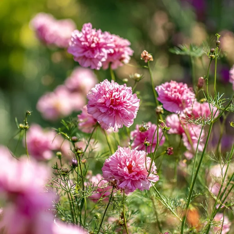 Cosmos Seeds - Double Click Rose Bonbon Pink Blooms (25 Seeds) - Annual Flower - Image 2