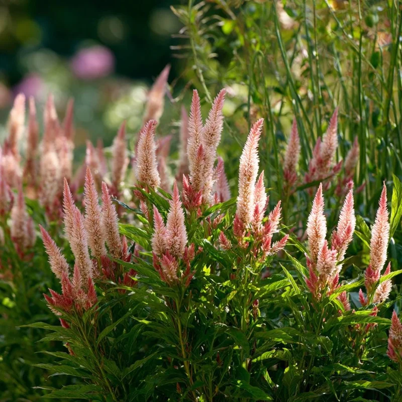 Flamingo Feather Celosia Seeds - Soft Pink Plume Flowers - 50 Seed Pack - Annual - Image 2