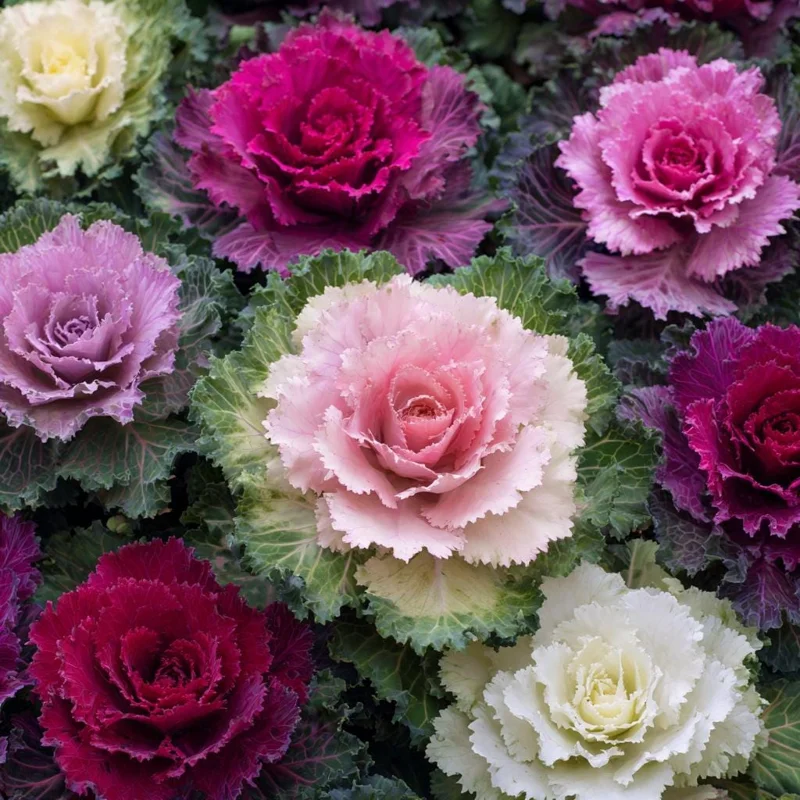 Flowering Kale Ornamental Cabbage Seeds Mix – 25 Seeds – Pink, Red, White - Image 3