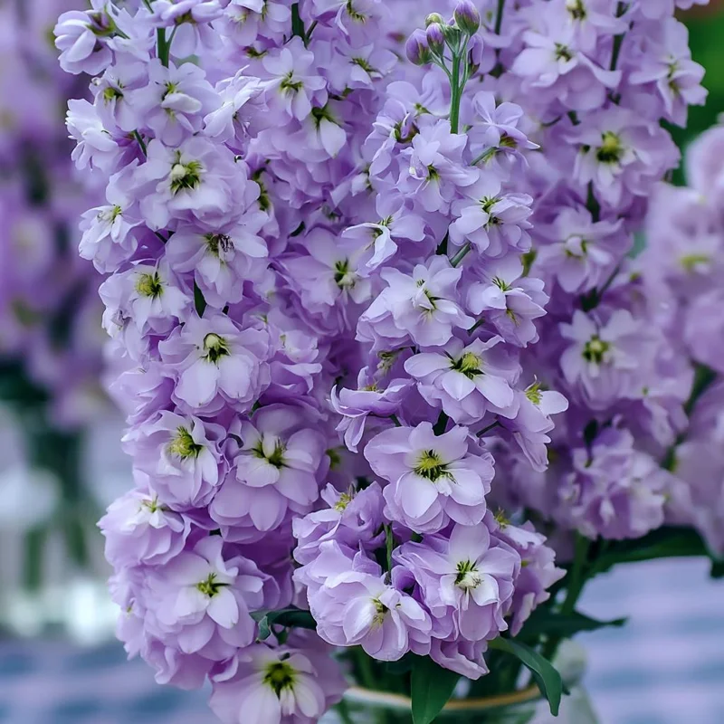 Lavender Blue Stock Seeds - Matthiola incana - 50 Edible Flower Seeds - Image 1