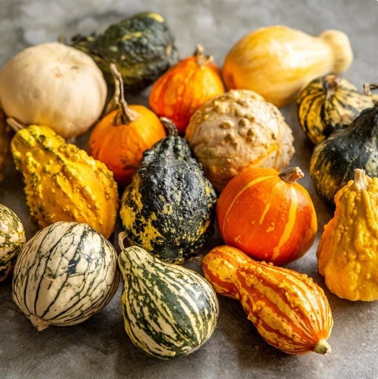 Mixed Gourd Seeds - Cucurbita Pepo - Colorful Garden Decor - 15 Seeds - Image 1