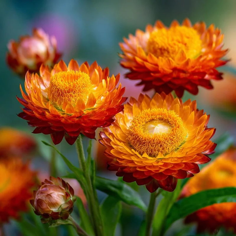 Orange Strawflower Seeds - 50 Seed Pack - Everlasting Bright Orange Cut Flowers - Image 2