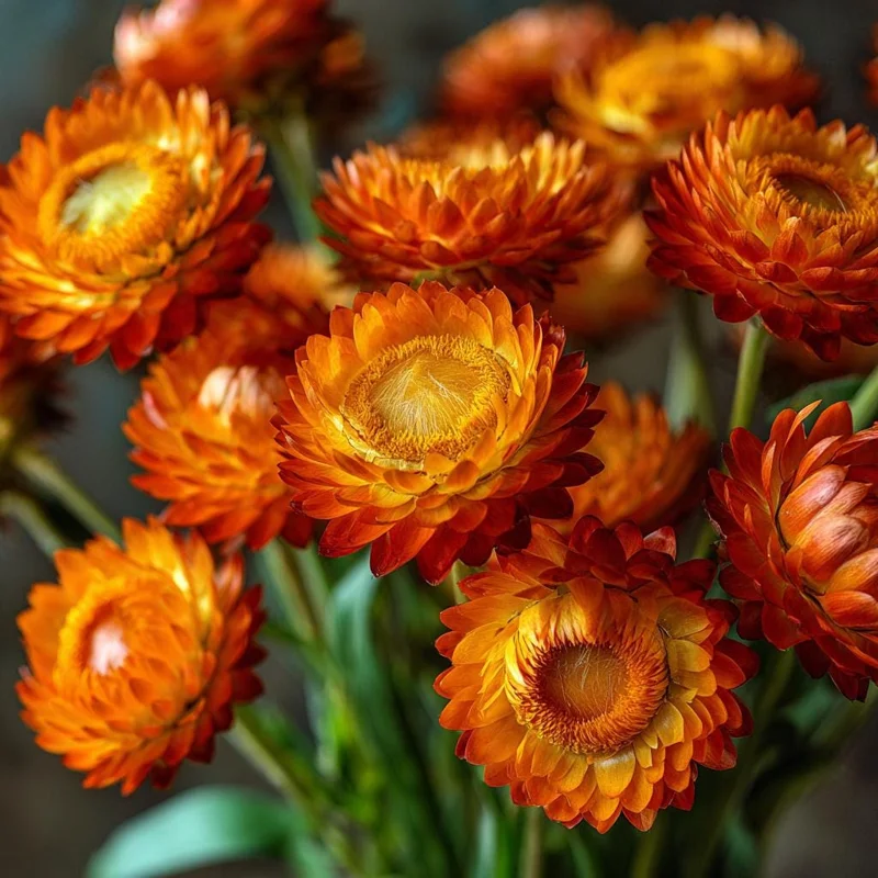 Orange Strawflower Seeds - 50 Seed Pack - Everlasting Bright Orange Cut Flowers - Image 1