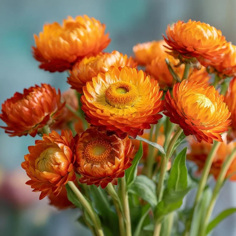 Orange Strawflower Seeds - 50 Seed Pack - Everlasting Bright Orange Cut Flowers - Image 4