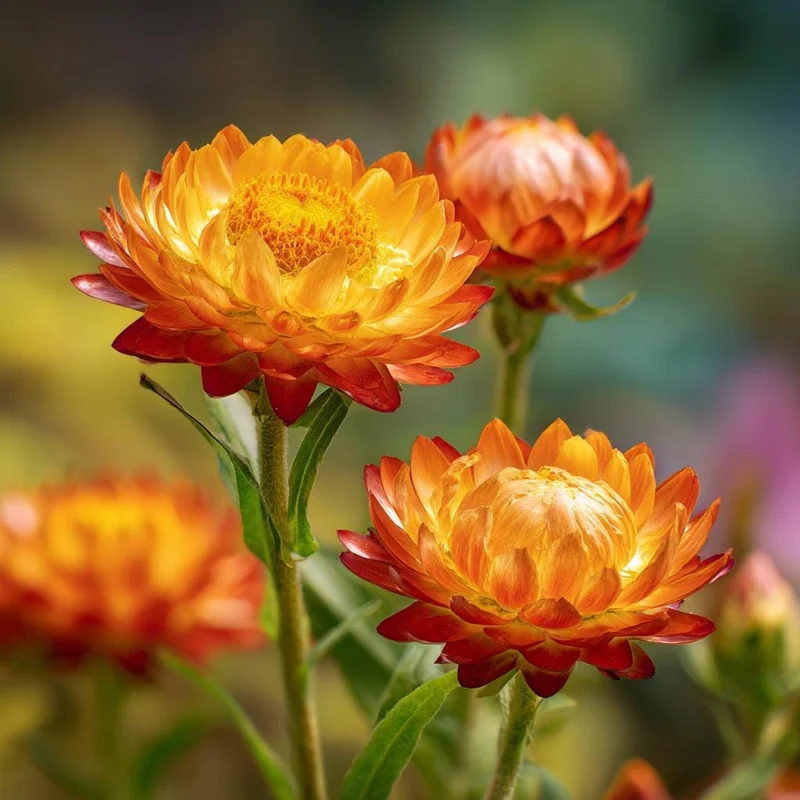 Orange Strawflower Seeds - 50 Seed Pack - Everlasting Bright Orange Cut Flowers - Image 6