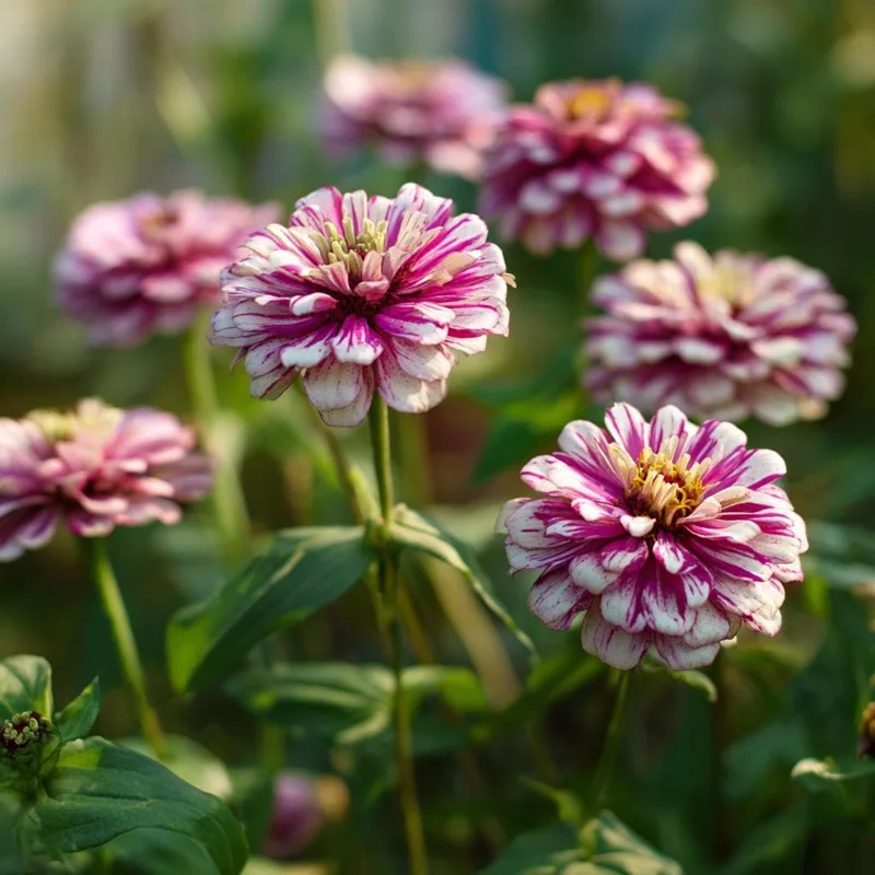 Peppermint Stick Zinnia Seeds 25 Seed Mix Heirloom Vibrant Garden Blooms - Image 1