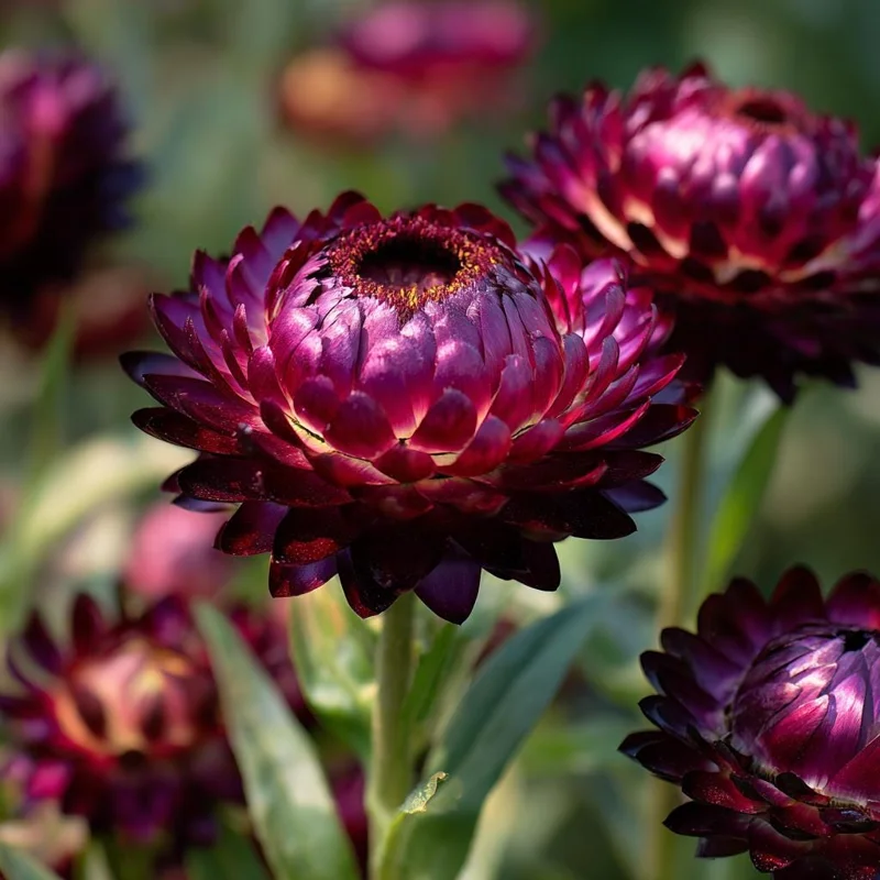 Purple Red Black Strawflower Seeds - 50 Count - Vibrant, Long-Lasting Blooms for Cut Flowers - Image 3