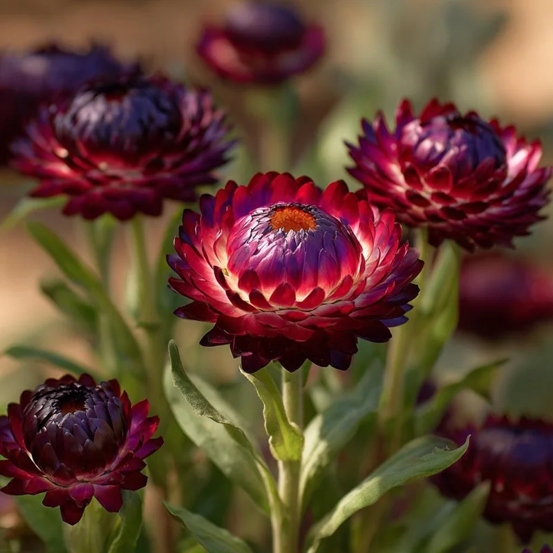 Purple Red Black Strawflower Seeds - 50 Count - Vibrant, Long-Lasting Blooms for Cut Flowers - Image 4