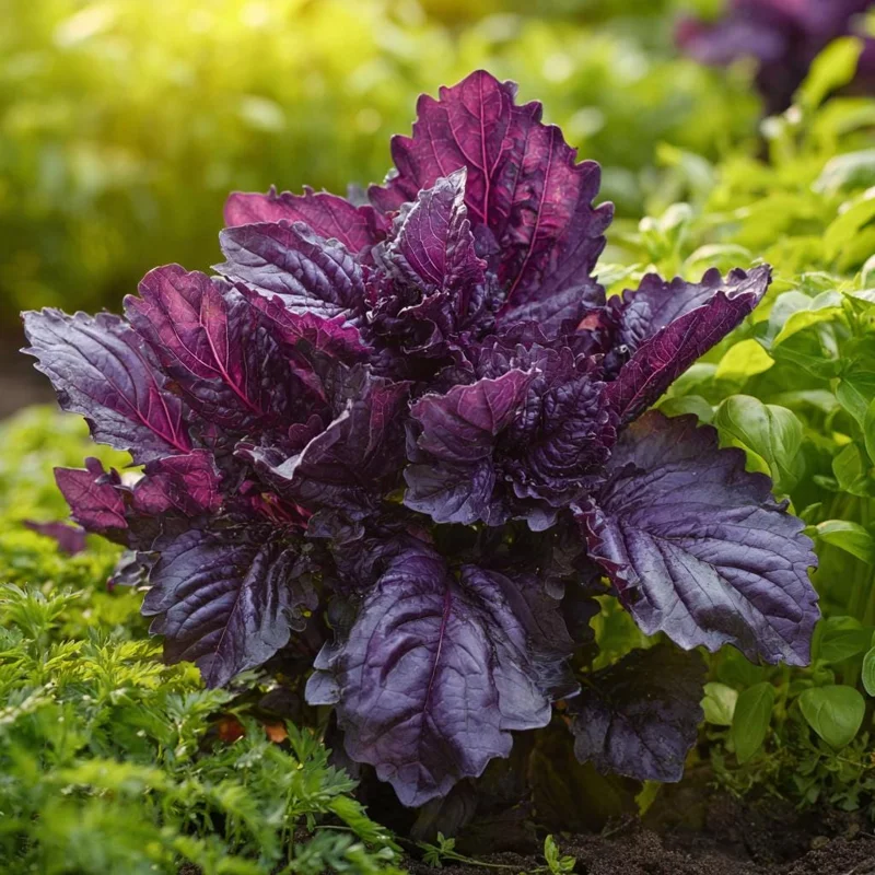 Purple Ruffles Basil Seeds - Heirloom Aromatic Herb (150 Seeds) - Image 2