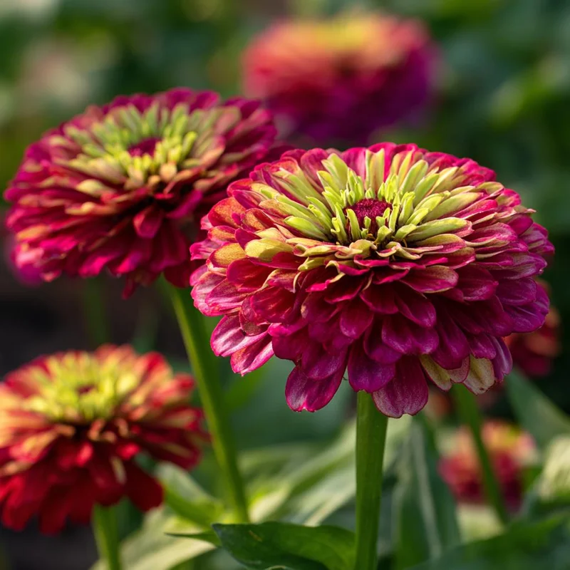 Queen Red Lime Zinnia Seeds - Zinnia Elegans - 10 Seeds - Vibrant Bi-Color Blooms - Image 4