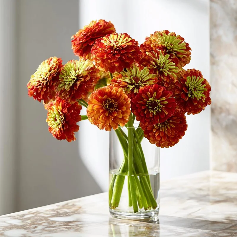 Queen Red Lime Zinnia Seeds - Zinnia Elegans - 10 Seeds - Vibrant Bi-Color Blooms - Image 5