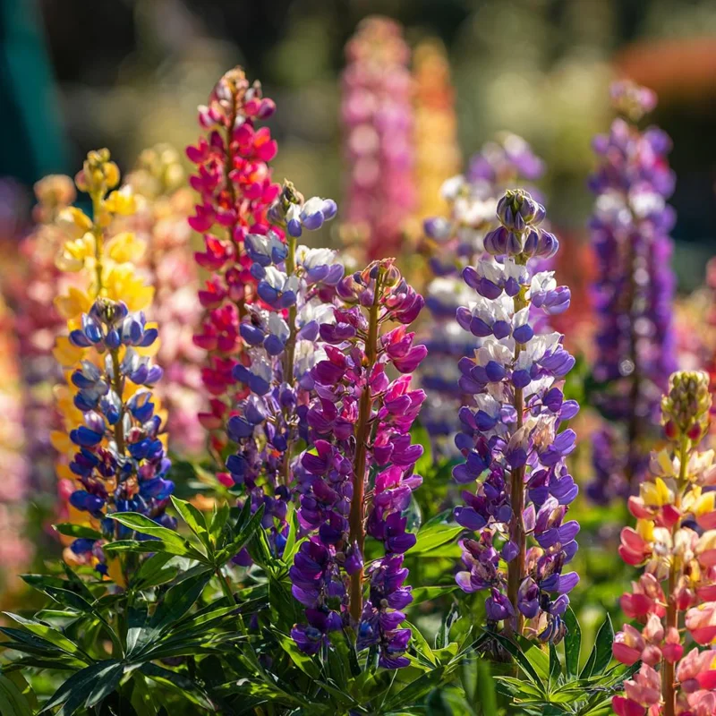 Rainbow Mixed Color Lupine Seeds - 50 Seeds - Vibrant Multi-Colored Flower Spikes - Pollinator Friendly - Image 2