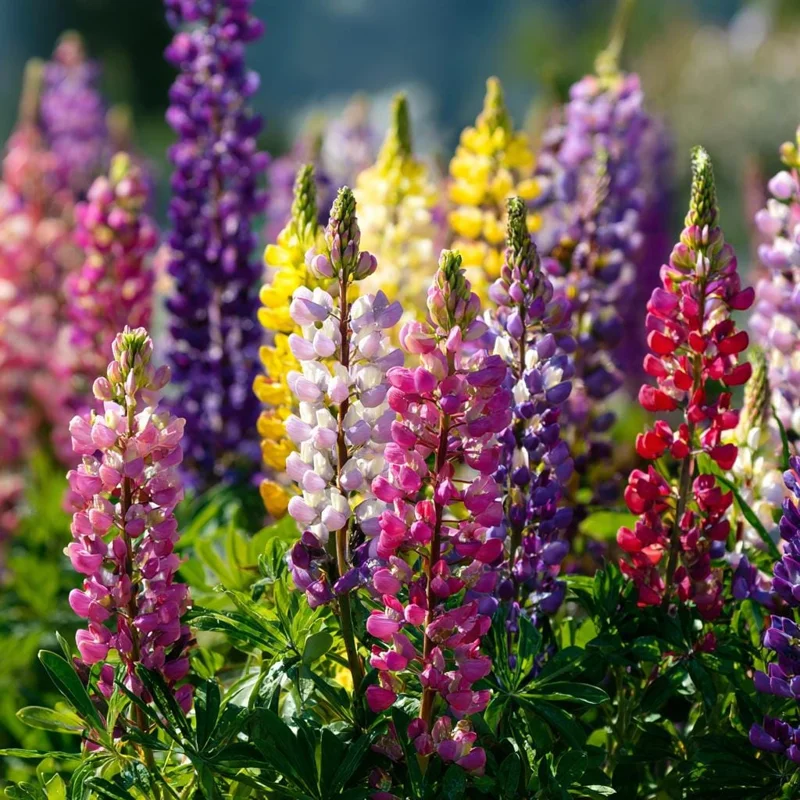 Rainbow Mixed Color Lupine Seeds - 50 Seeds - Vibrant Multi-Colored Flower Spikes - Pollinator Friendly - Image 1