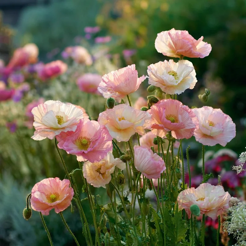 Silky Chiffon Poppy Appleblossom Seeds - 100 Count, Delicate Pink & Apricot Blooms, Outdoor - Image 1