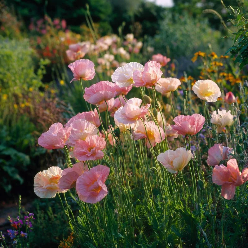 Silky Chiffon Poppy Appleblossom Seeds - 100 Count, Delicate Pink & Apricot Blooms, Outdoor - Image 2
