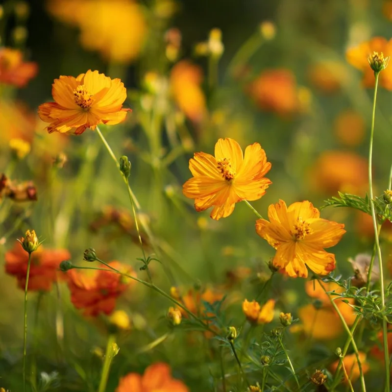 Sulphur Cosmos Seeds - Bright Lights Mix - 100 Seeds, Orange Yellow Red Blooms - Image 2