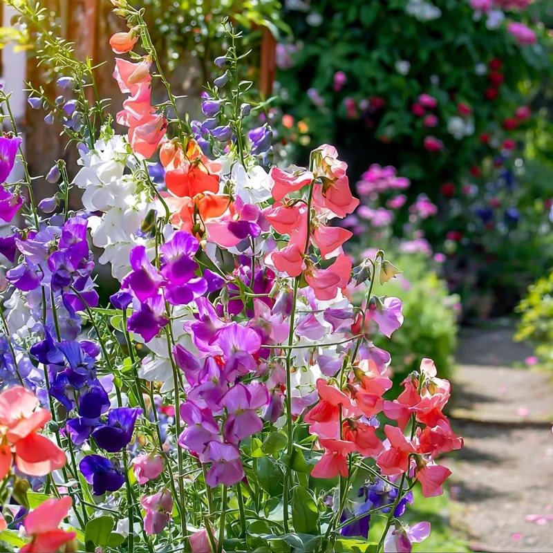Sweet Pea Heirloom Mix Seeds - Lathyrus odoratus - 25 Seed Packet - Image 1