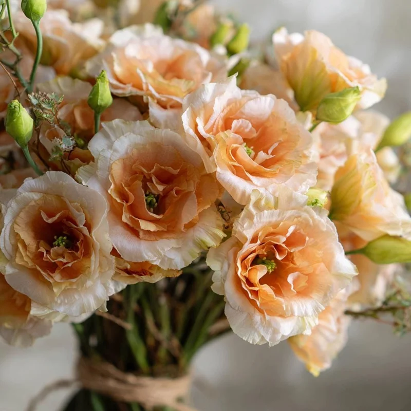 Voyage 2 Champagne Lisianthus Seeds - 25 Soft Apricot Eustoma Grandiflorum Seeds - Image 1