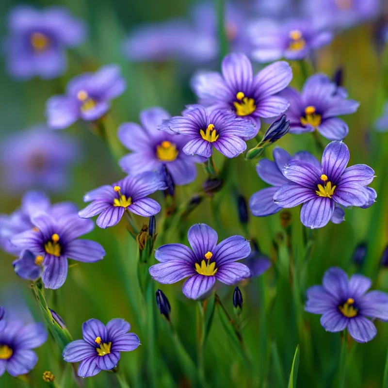 Western Blue Eyed Grass Seeds - Sisyrinchium bellum - 100 Seeds - Native Wildflower - Image 1