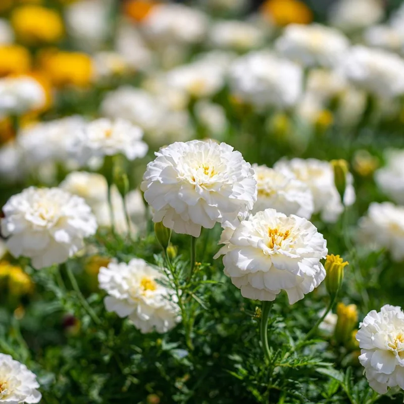 White Swan F1 Marigold Seeds - 20 Count, Edible Flowers, Long-Blooming Annual - Image 1