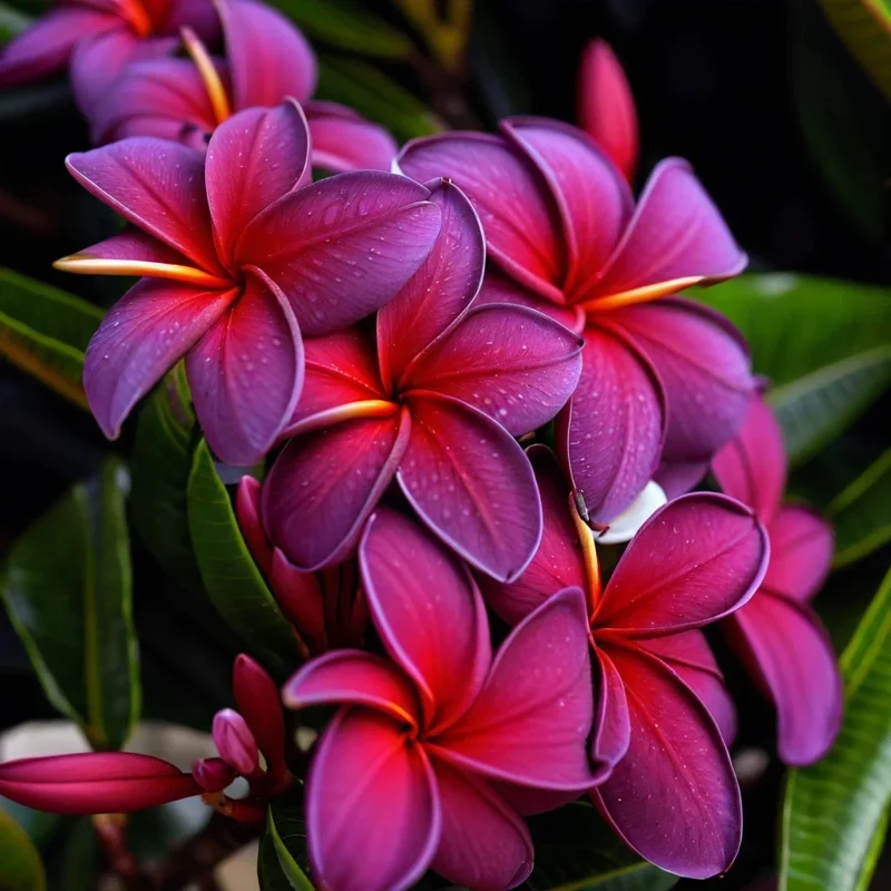 5 Black Purple Plumeria Seeds - Hawaiian Flower Lei Perennial Frangipani - Image 1