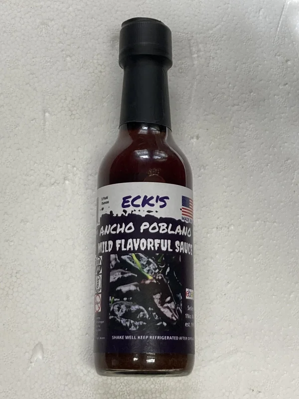 Ancho Poblano Pepper Sauce - Mild Flavorful 5 oz Bottle, Great on Salads - Image 1