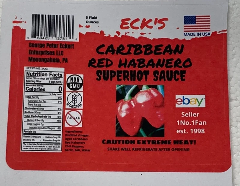 Caribbean Red Habanero Super Hot Pepper Sauce - 5 oz Bottle - Image 2